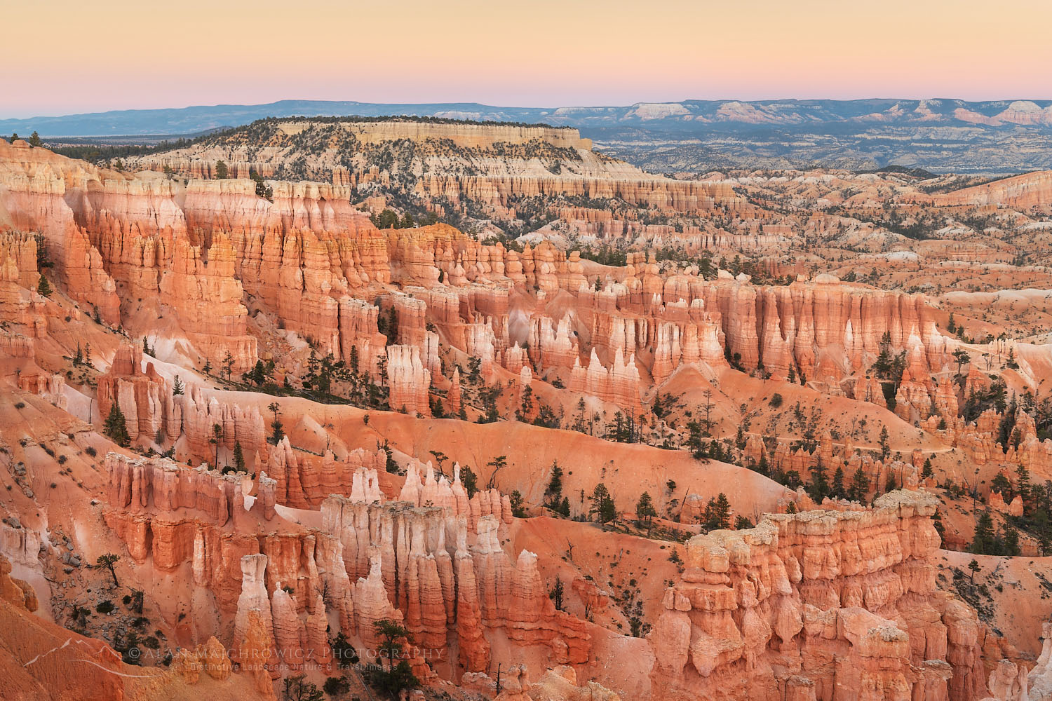 Colorful twilight afterglow and hoodoos seen from Sunrise Point, Bryce Canyon National Park, Utah #76441