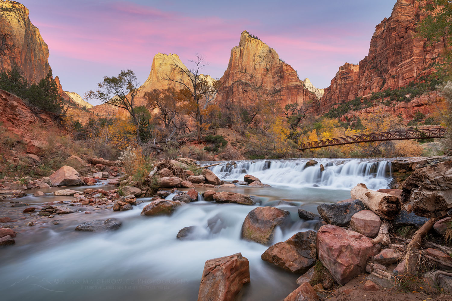 Virgin River at Court of the Patriarchs Zion National Park Utah