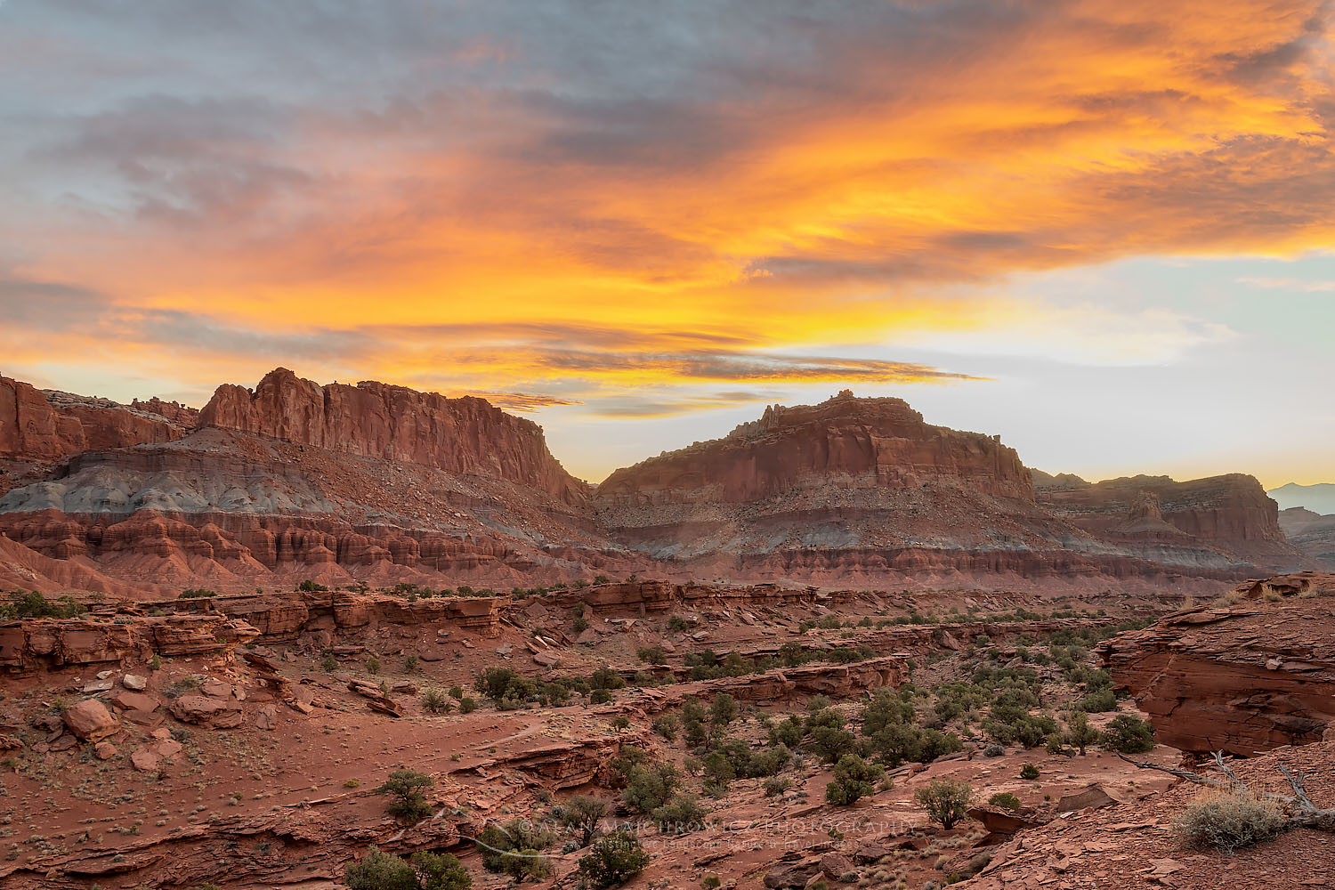 Dramatic sky at dawn from Panorama Point, Capitol Reef National Park Utah #75461