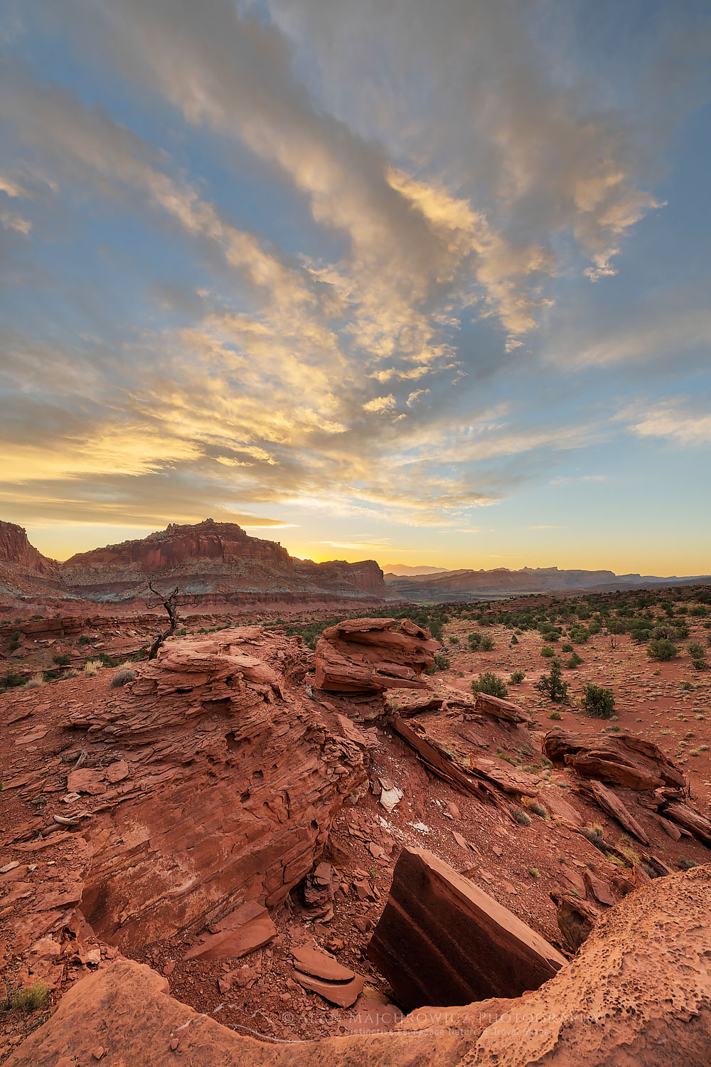 Dramatic sky at dawn from Panorama Point, Capitol Reef National Park Utah #75484
