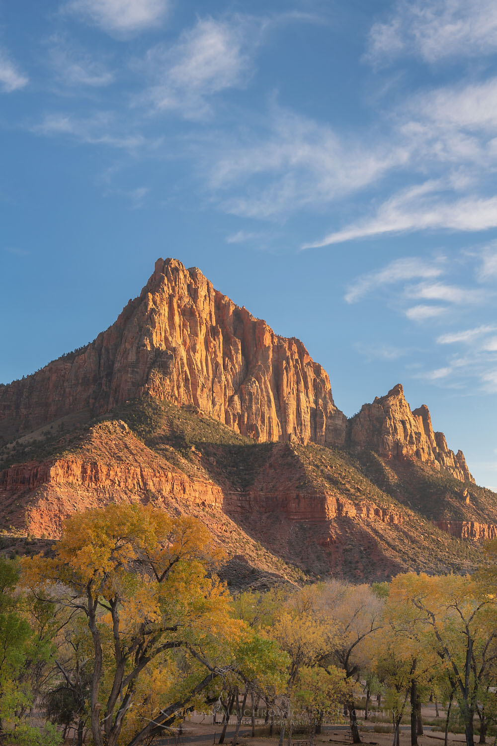 Autumn sunset on The Watchman Zion National Park #76717