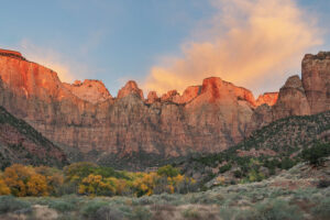 Sunrise at Towers of the Virgin Zion National Park Utah