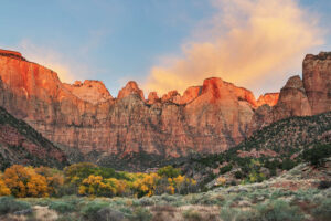 Sunrise at Towers of the Virgin Zion National Park Utah
