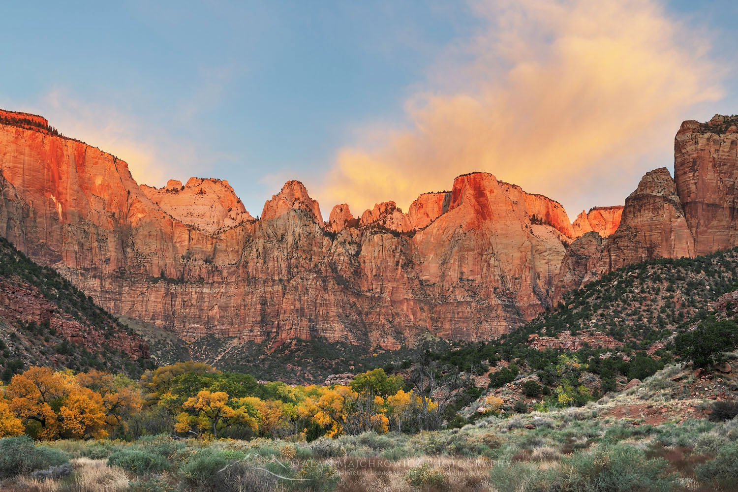 Sunrise at Towers of the Virgin Zion National Park Utah #76619