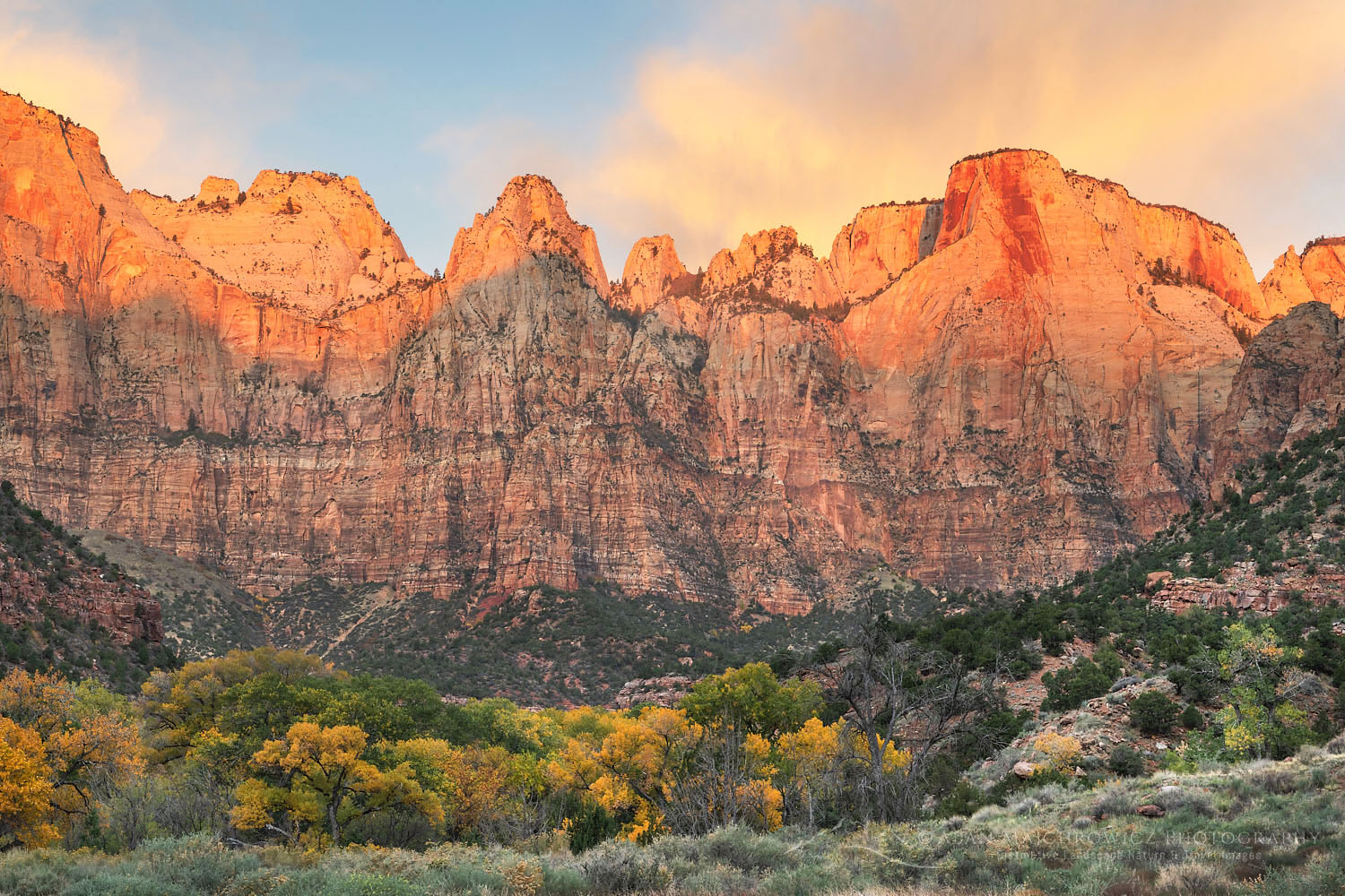 Sunrise at Towers of the Virgin Zion National Park Utah #76623