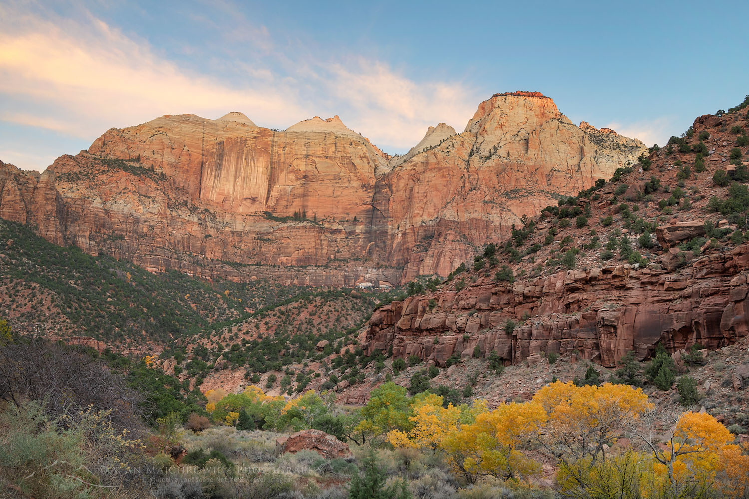 Sunrise at Towers of the Virgin Zion National Park Utah #77011