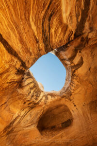 Wild Horse Window, a natural arch inside a snadstone alcove. San Rafael Reef Utah