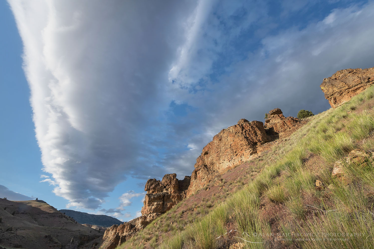 Evening clouds over Clarno Unit of John Day Fossil Beds National Monument Oregon #71300