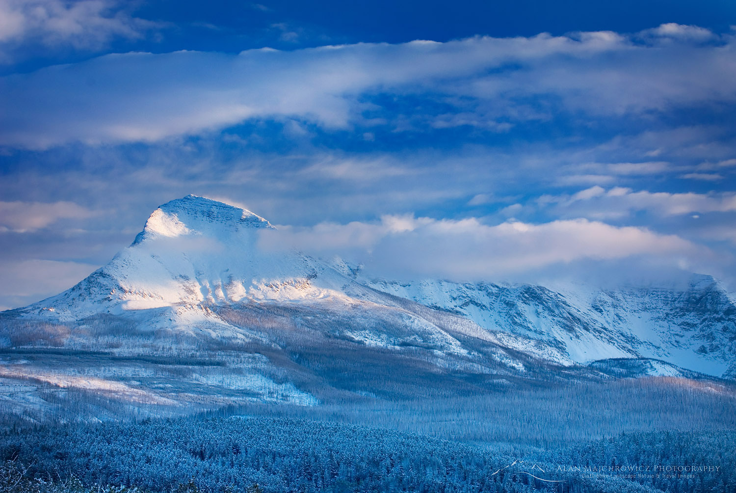 Divide Mountain after autumn snowstorm, Glacier National Park Montana #26059