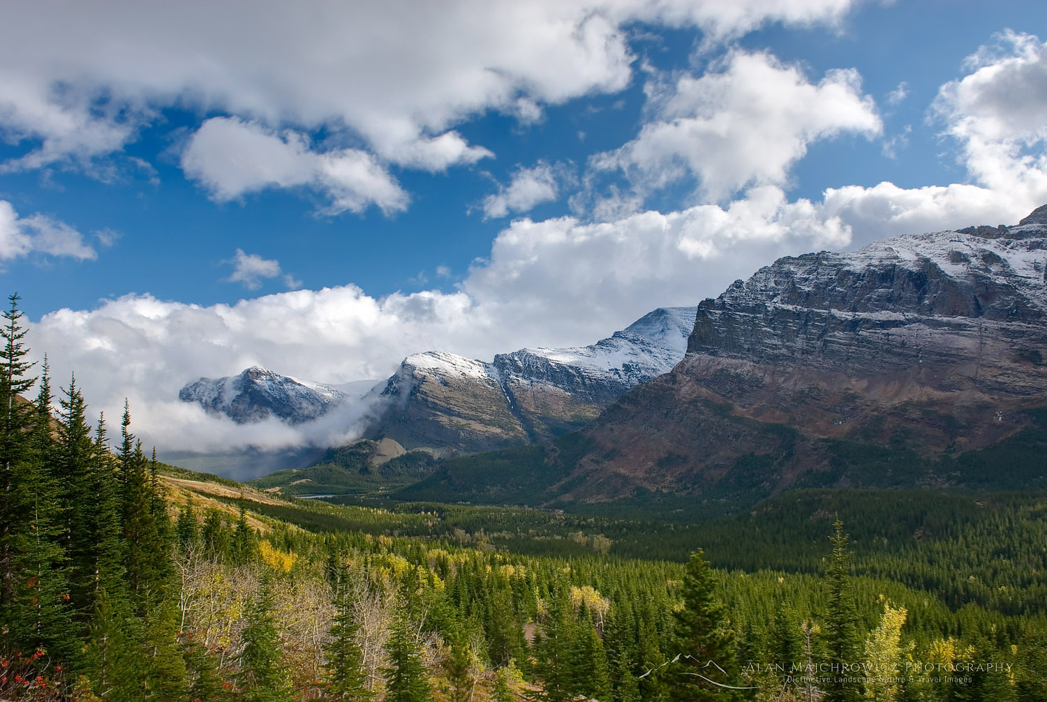 Clearing Autumn storm over the Swiftcurrent Valley of Glacier National Park Montana #21552