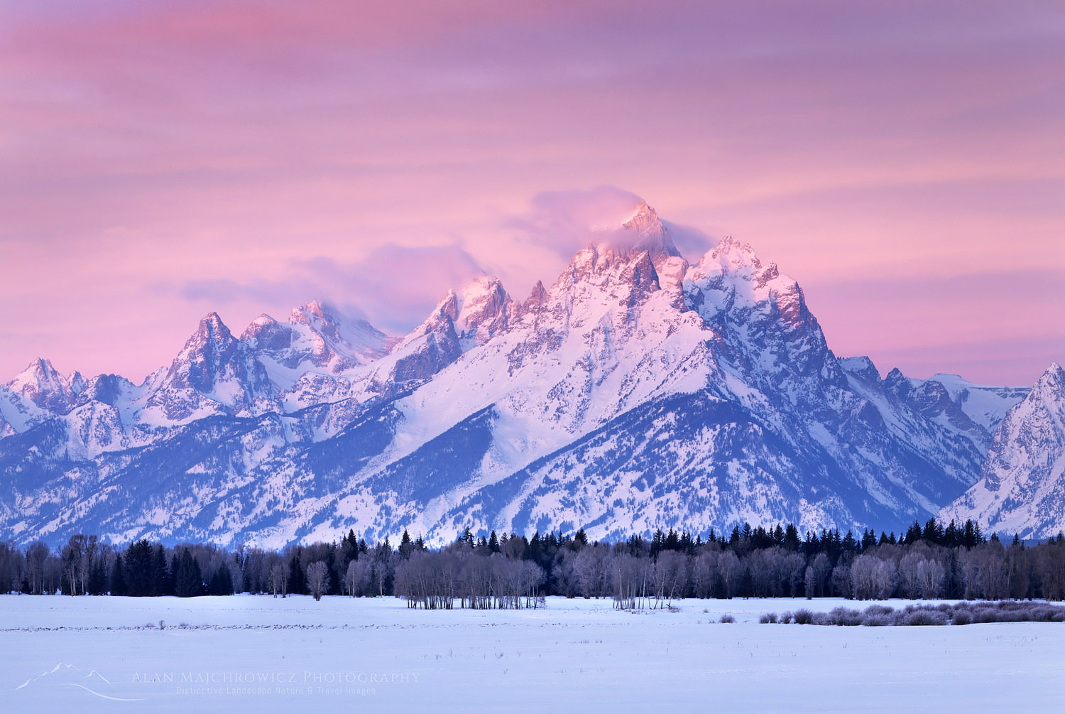 Winter sunrise over the Tetons, Grand Teton National Park Wyoming #4661