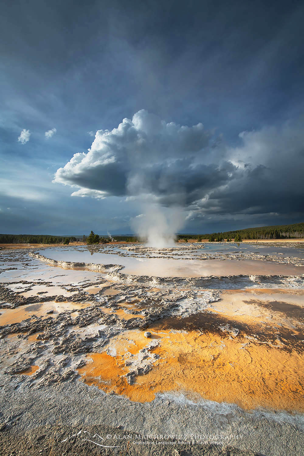 Colorful travertine formations at Great Fountain Geyser Yellowstone National Park #67742