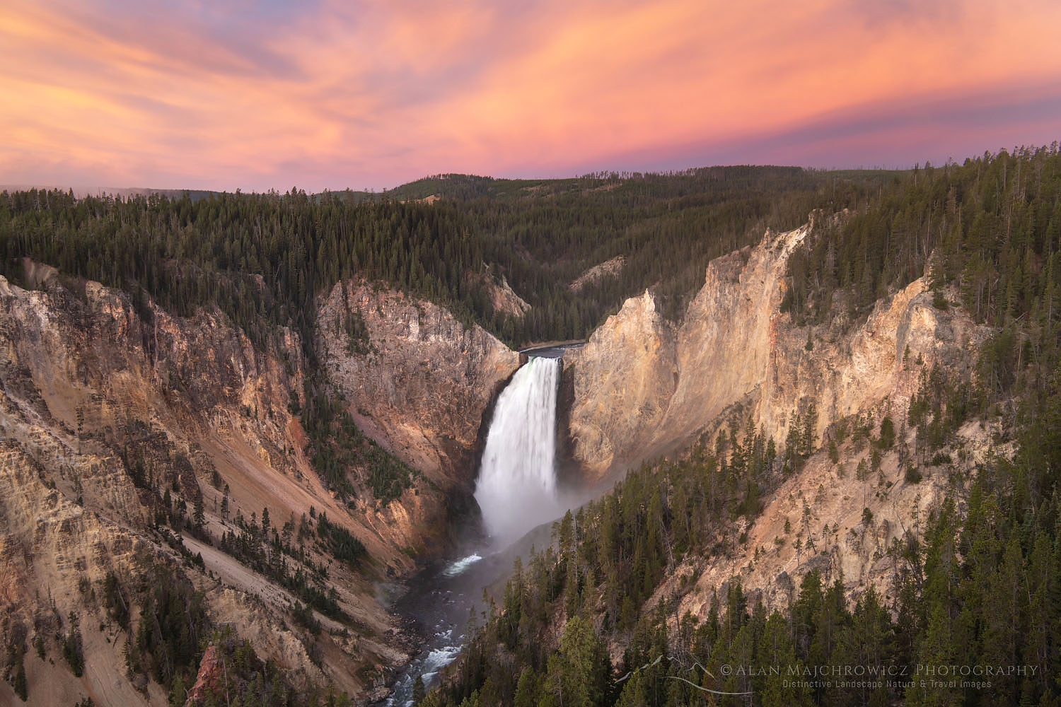 Sunrise over Lower Falls of the Yellowstone River seen from Lookout Point, Yellowstone National Park #67940