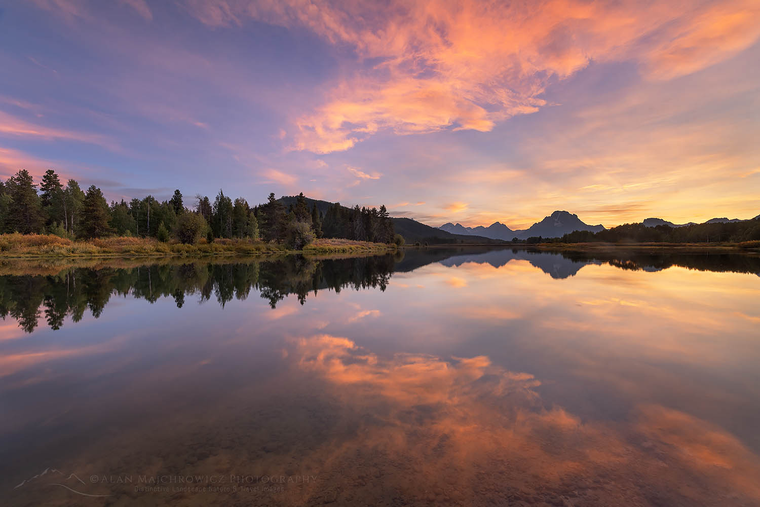 Oxbow Bend sunset Grand Teton National Park - Alan Majchrowicz Photography