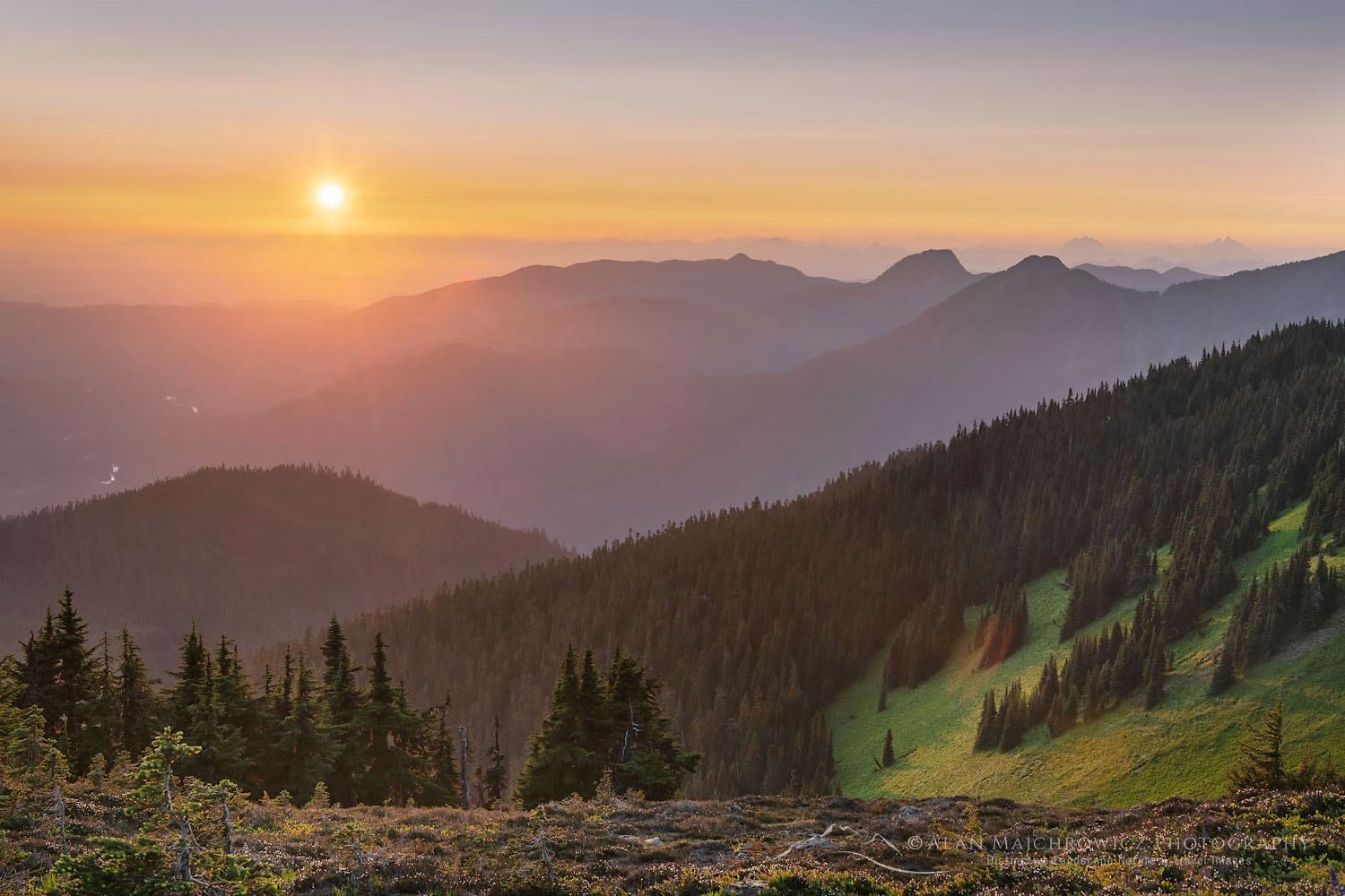Sunset from Skyline Divide. Mount Baker Wilderness, North Cascades Washington #71746