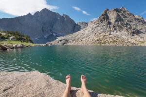 Temple Peak and Temple Lake. Bridger Wilderness, Wind River Range Wyoming