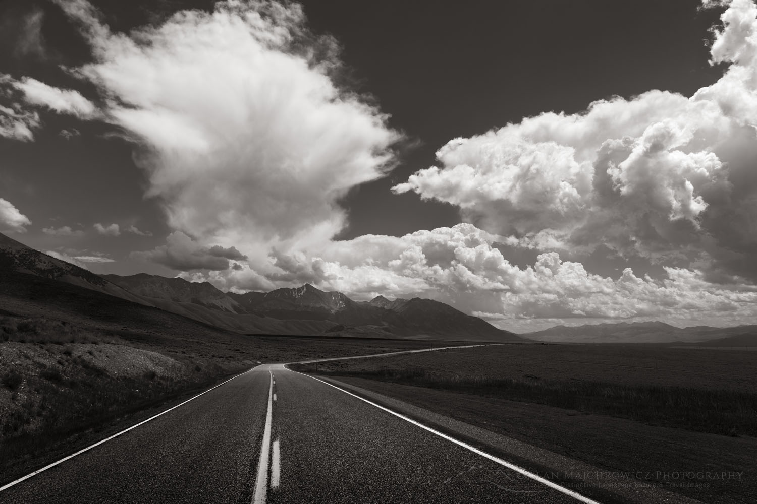 U.S. Highway 93 Lost River Range Idaho. Borah Peak is in the distance #68985bw