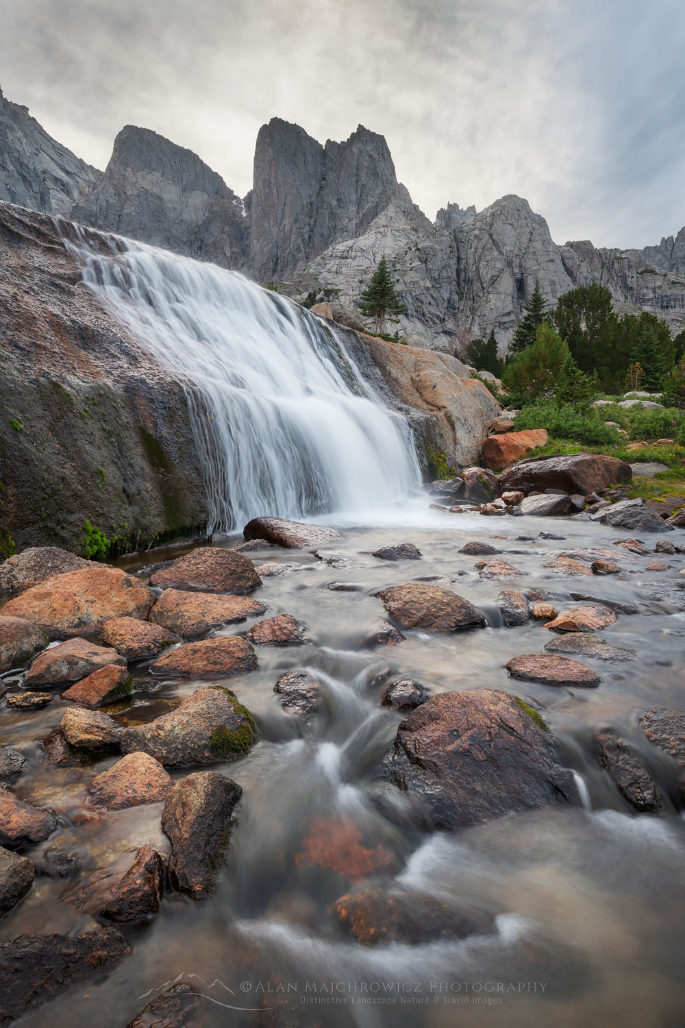 Cirque of the Towers waterfall. Popo Agie Wilderness. Wind River Range Wyoming #78490