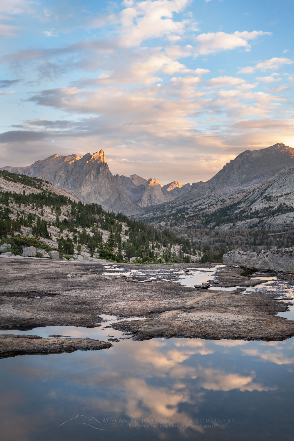 View towards Cirque of the Towers from Deep Lake. Bridger Wilderness Wind River Range Wyoming #78568