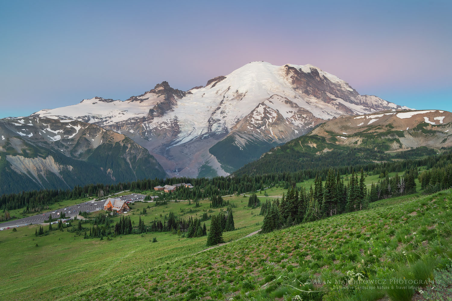 Sunrise on Mount Rainier from Sunrise Nature Tails. Mount Rainier National Park #77870