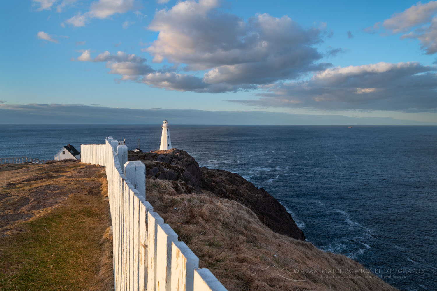 White fence at Cape Spear Lighthouse National Historic Site in St. John's, Newfoundland and Labrador, Canada #79531