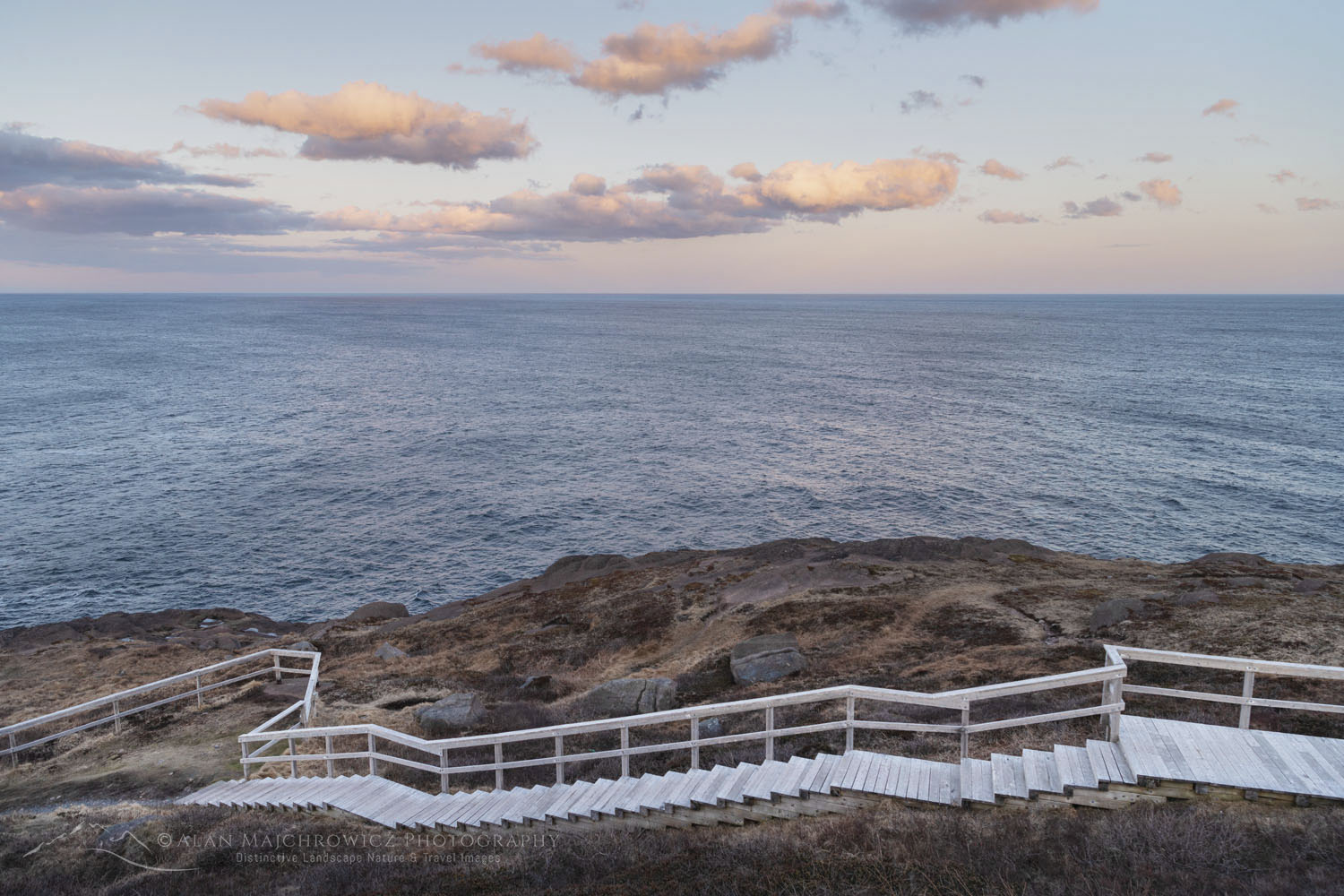Boardwalk stairs at Cape Spear. Cape Spear Lighthouse National Historic Site in St. John's, Newfoundland and Labrador, Canada #79550