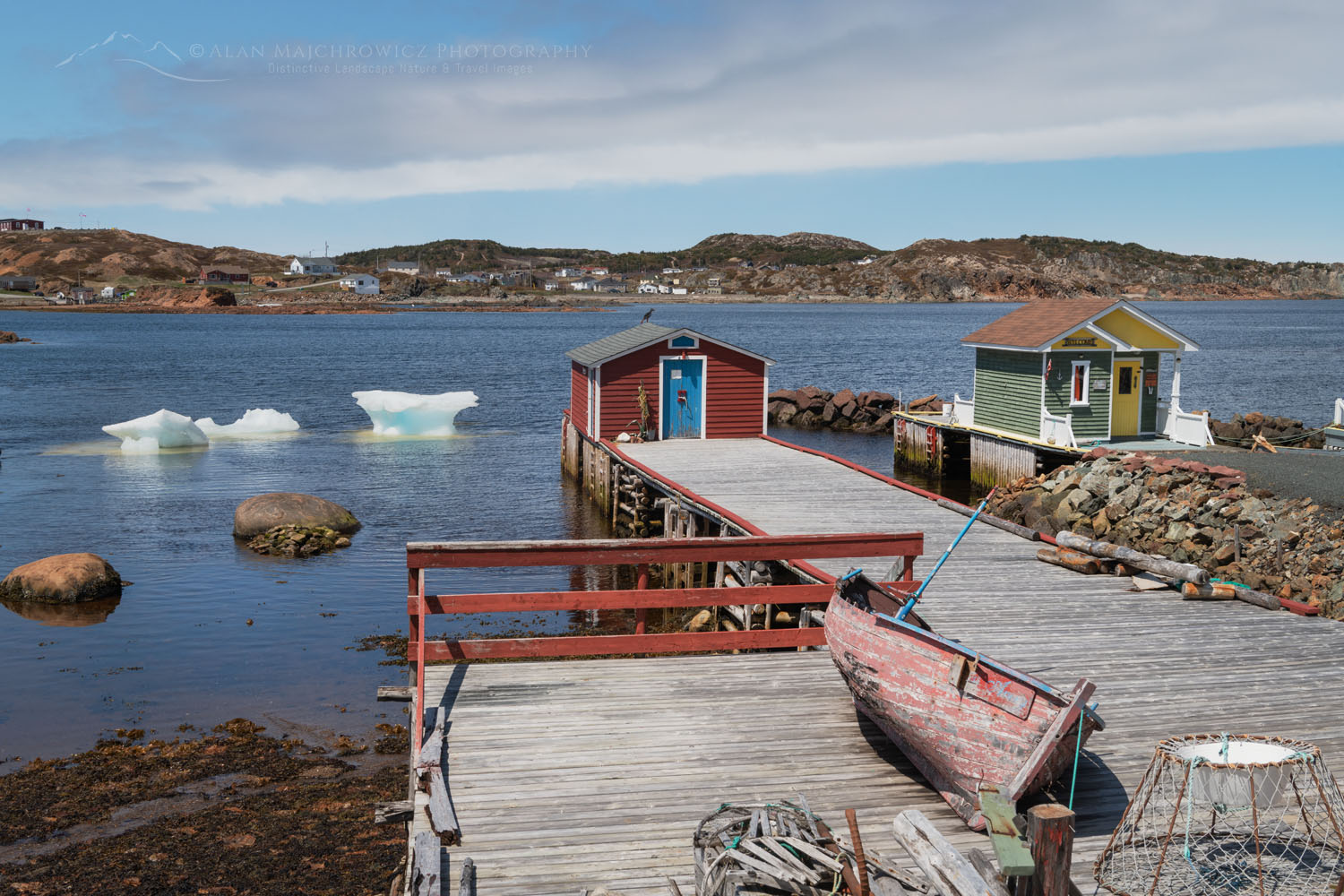 Red Fishing Stages near Twillingate, Newfoundland and Labrador Canada #79892