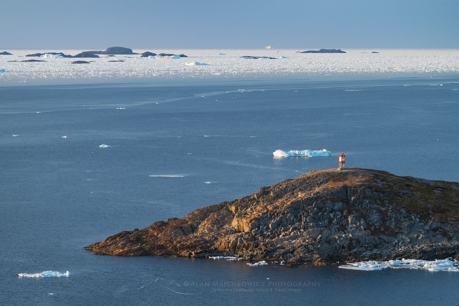 Pack ice and icebergs off the coast of Fogo Island Newfoundland and Labrador Canada #80136