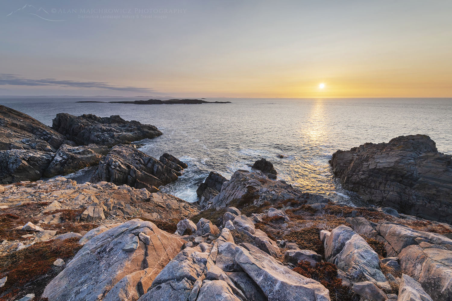 Sunset at the rocky and rugged coast of Cape Bonavista Newfoundland #79565