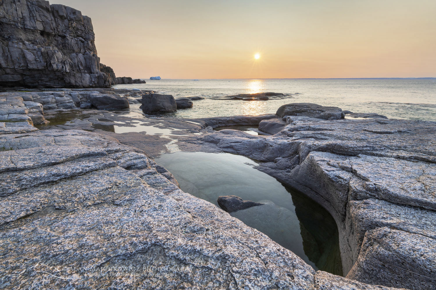 Sunset over Cape Norman on the Great Northern Peninsula. Cape Norman is the northernmost point of insular Newfoundland. Newfoundland and Labrador Canada #80403