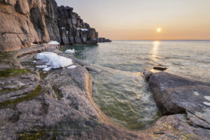 Sunset over Cape Norman on the Great Northern Peninsula. Cape Norman is the northernmost point of insular Newfoundland. Newfoundland and Labrador Canada #80418