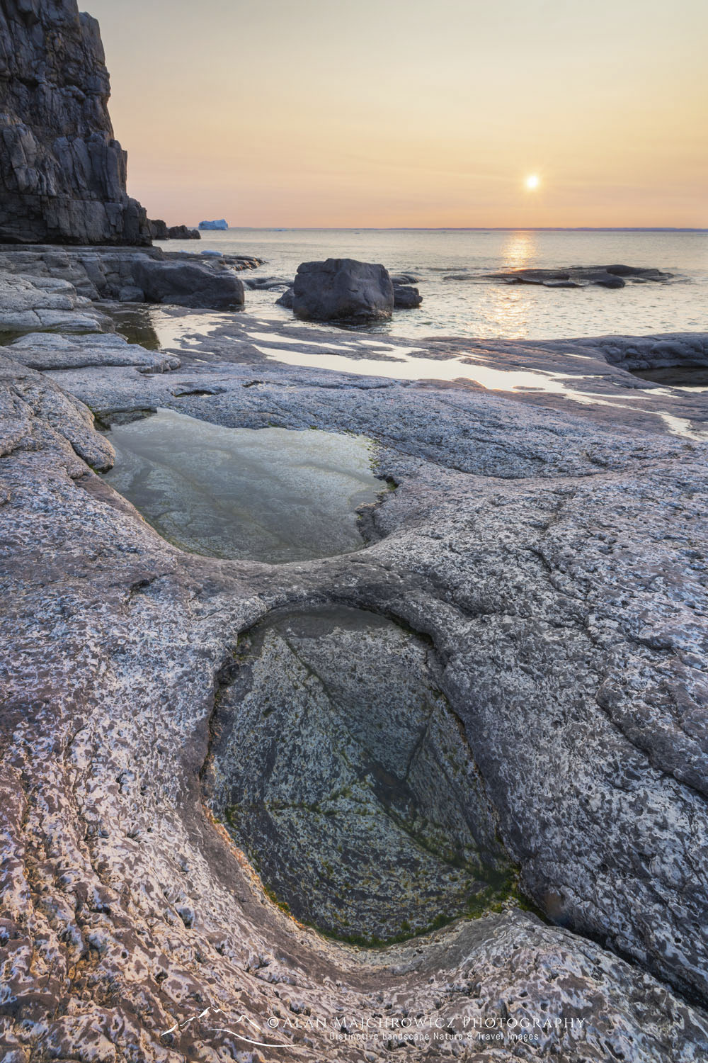 Sunset over Cape Norman on the Great Northern Peninsula. Cape Norman is the northernmost point of insular Newfoundland. Newfoundland and Labrador Canada #80436