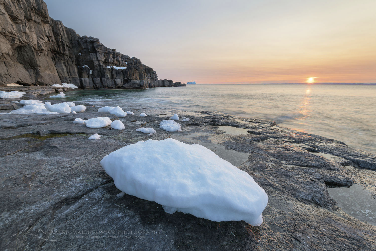 Sunset over Cape Norman on the Great Northern Peninsula. Cape Norman is the northernmost point of insular Newfoundland. Newfoundland and Labrador Canada #80486