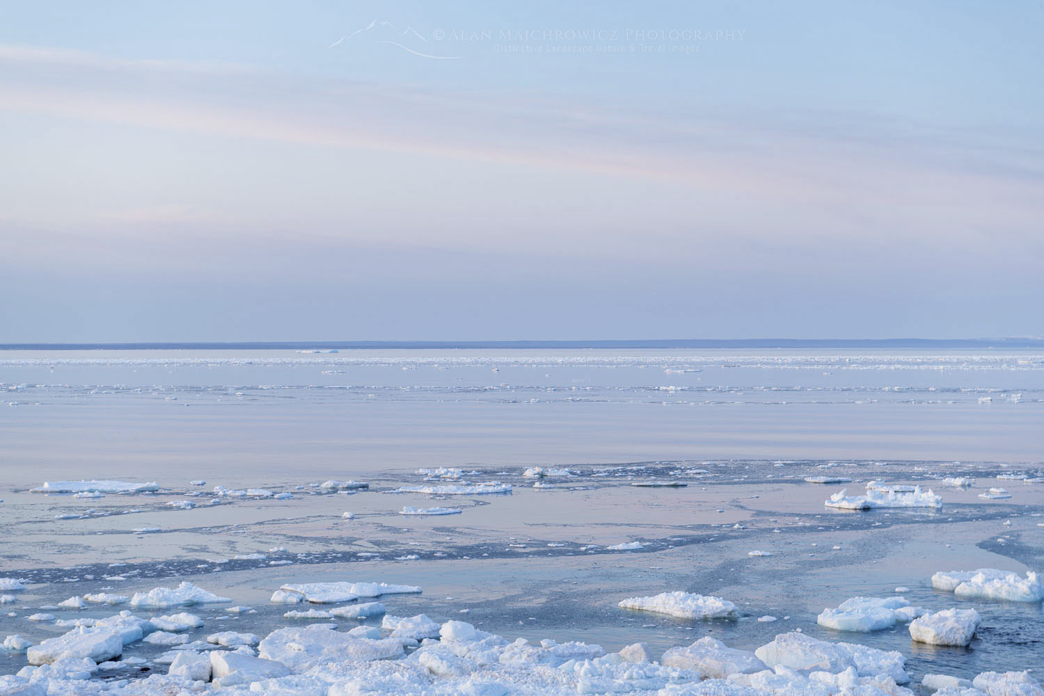 Pack ice in the Strait of Belle Isle along the south coast of Labrador. Newfoundland and Labrador Canada #80326