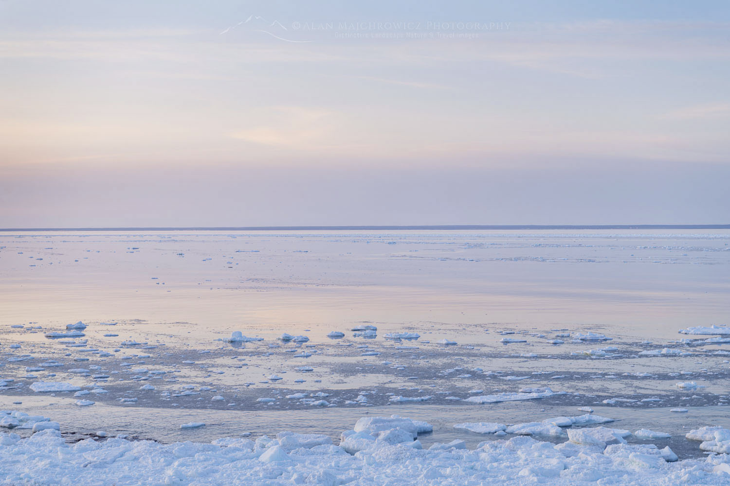 Pack ice in the Strait of Belle Isle along the south coast of Labrador. Newfoundland and Labrador Canada #80328