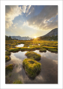 Sunset over ponds below Mount Monica. Purcell Mountains British Columbia Canada #81019