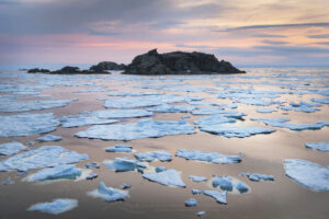 Twilight over sea ice in Sleepy Cove Newfoundland and Labrador Canada #80042