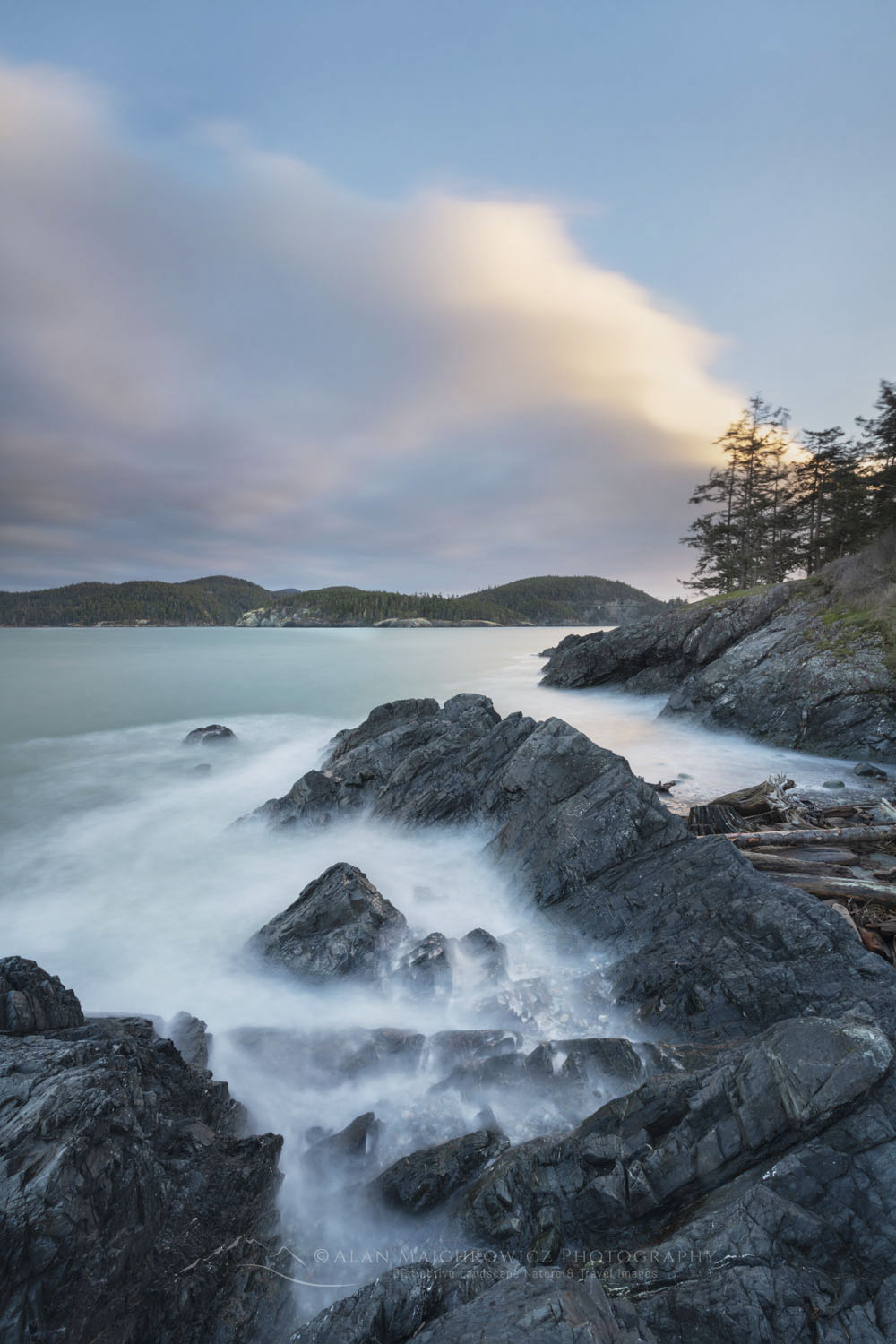 Sunrise clouds over Deception Pass, Deception Pass State Park, Washington #78952b