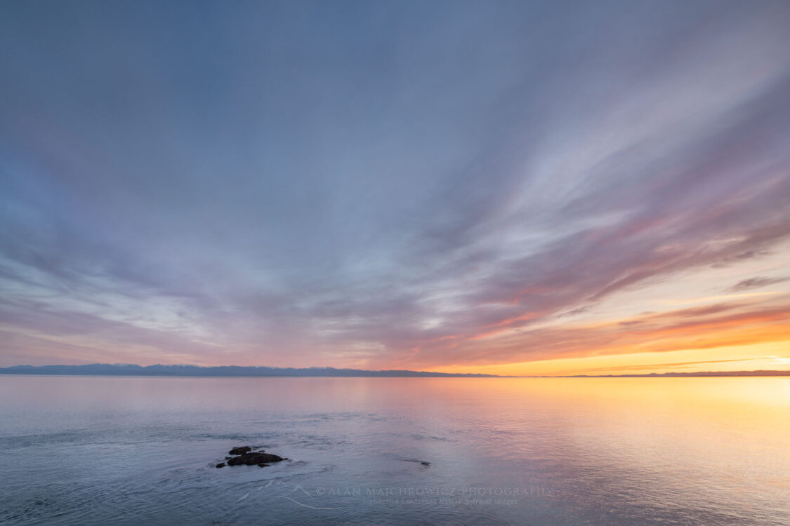 Sunset over Strait of Juan de Fuca from Cattle Point, San Juan Island Washington #79211