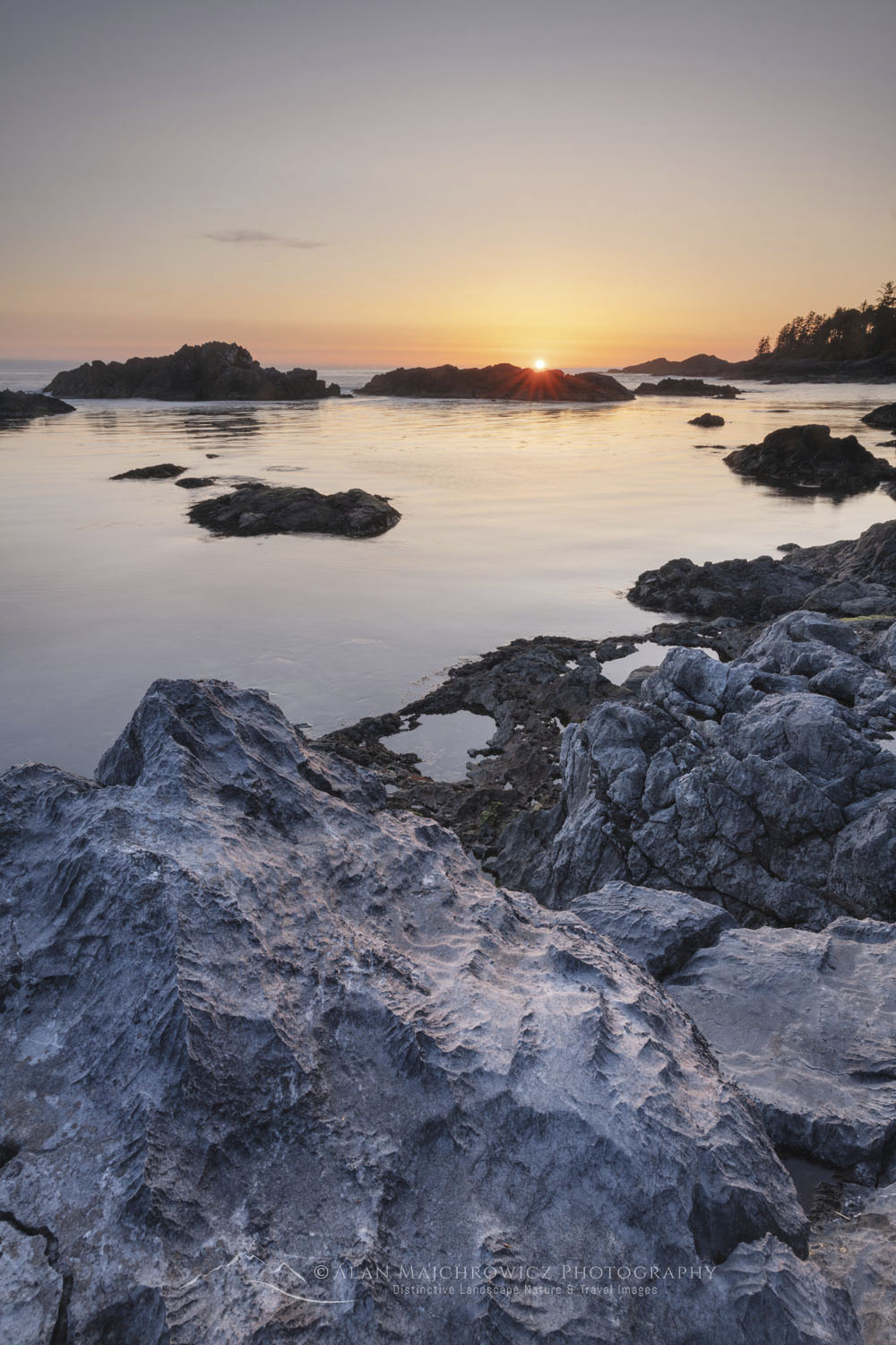 Sunset along the rugged coast of Vancouver Island seen from Wild Pacific Trail in Ucluelet British Columbia #79400