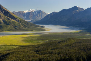 View up the Slims River Valley, Kluane National Park Yukon Canada