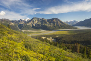 View up the Slims River Valley, Kluane National Park Yukon Canada