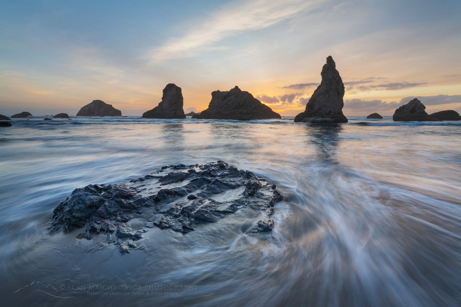 Twilight over Bandon Beach. Bandon Oregon #83105