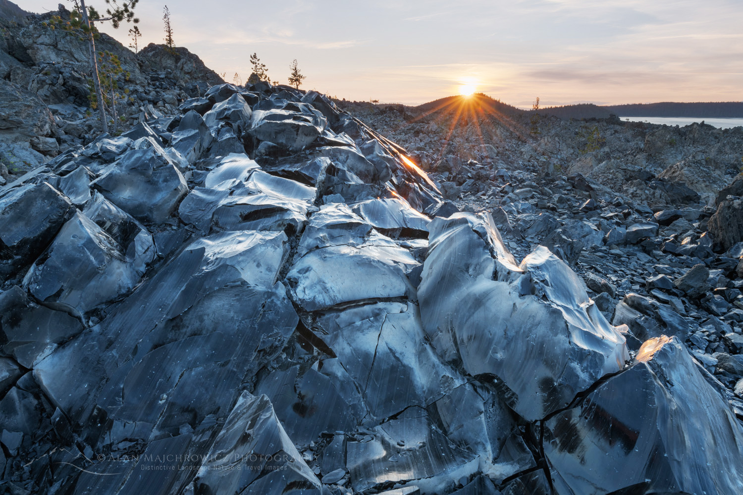Large blocks of obsidian on the Big Obsidian Flow. Newberry National Volcanic Monument, Oregon #84119