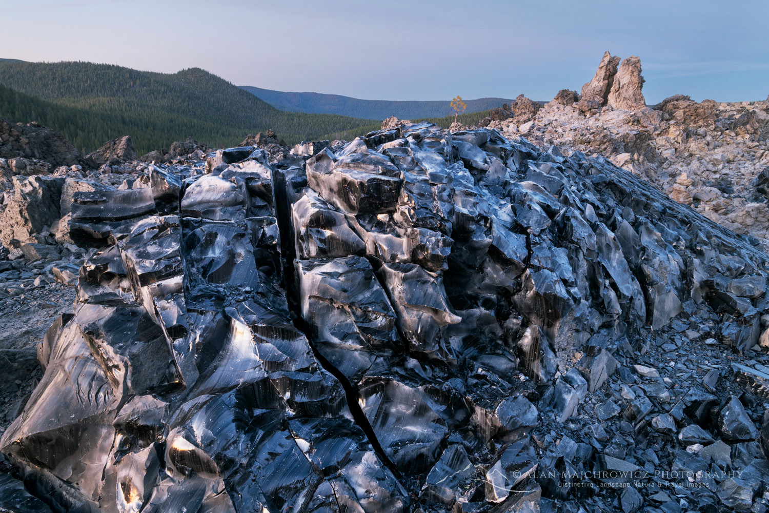 Large blocks of obsidian on the Big Obsidian Flow. Newberry National Volcanic Monument, Oregon #84174