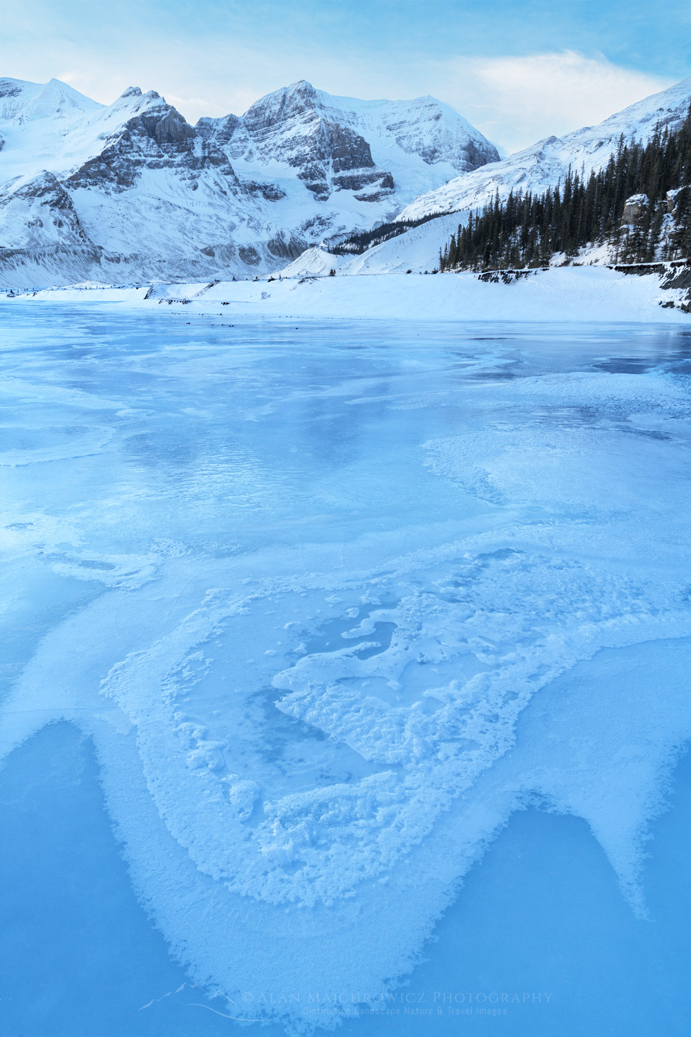 Mount Andromeda and Athabasca River in winter Jasper National Park Alberta Canada #82291