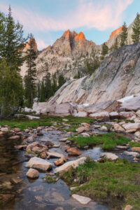 Sunset light in Upper Cramer Basin Sawtooth Wilderness, Idaho #83720 Sunset light in Upper Cramer Basin Sawtooth Wilderness, Idaho #83720