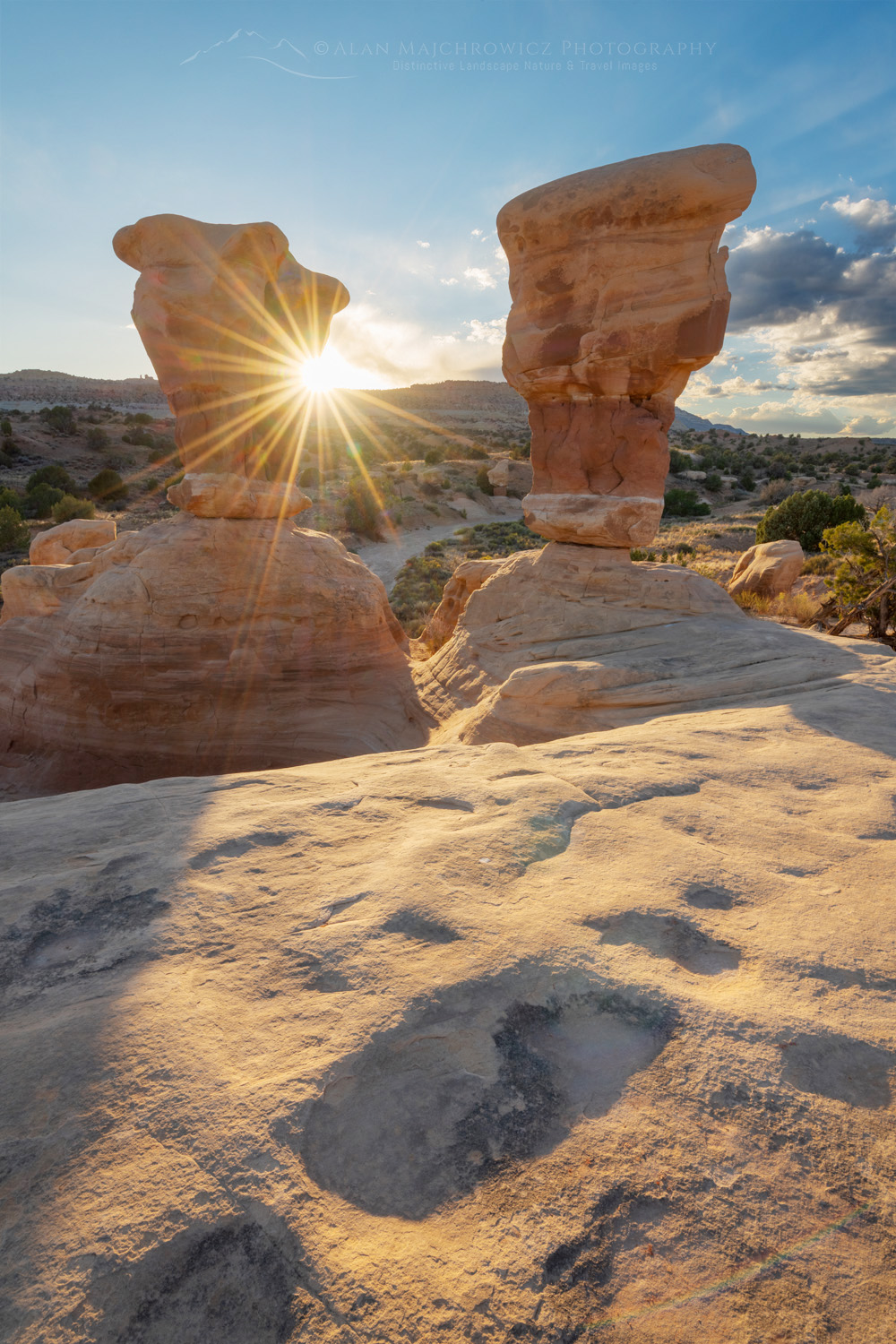 Sunset over sandstone hoodoos. Devils Garden Grand Staircase-Escalante National Monument #84646