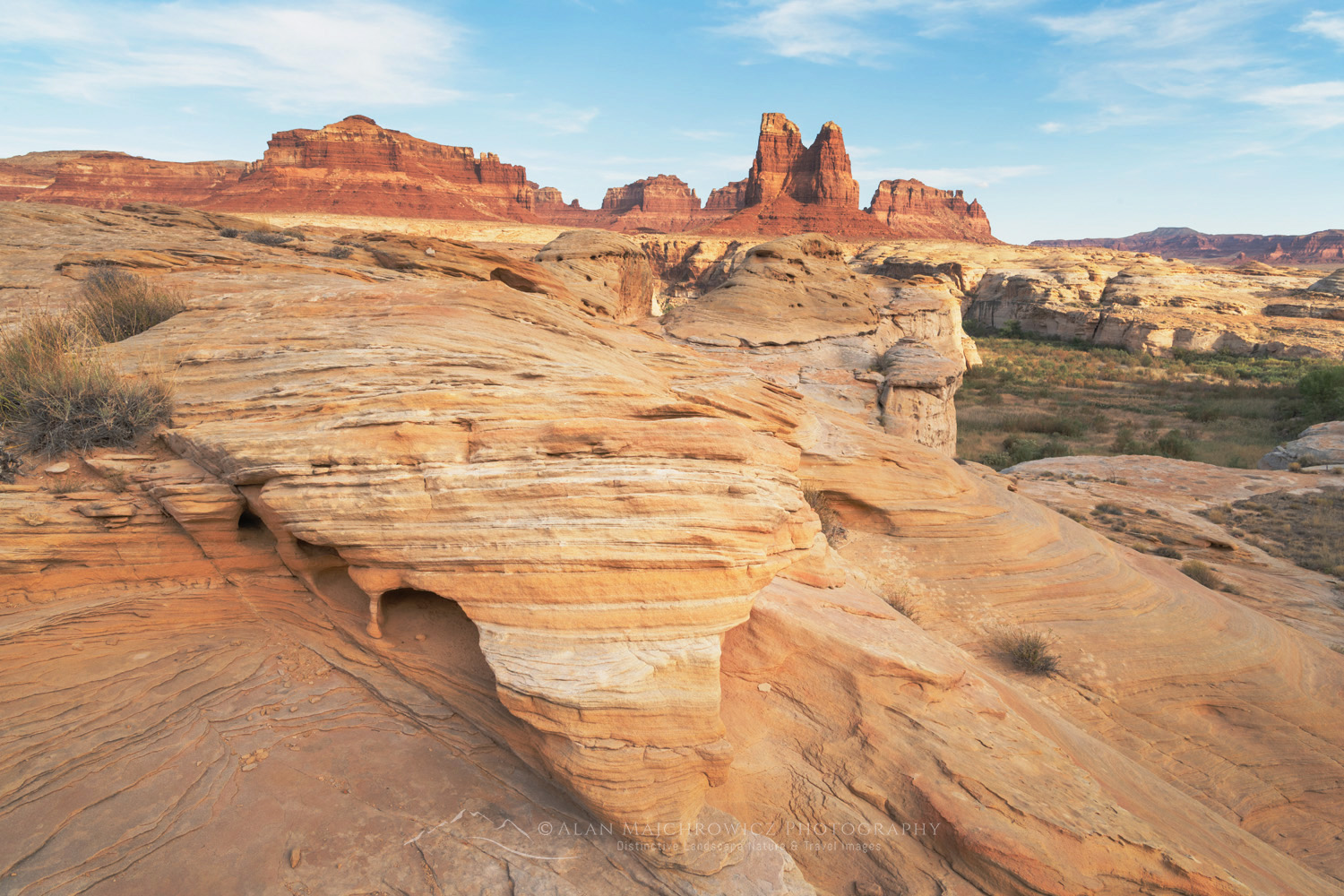 Eroded sandstone buttes. Glen Canyon National Recreation Area Utah #85063