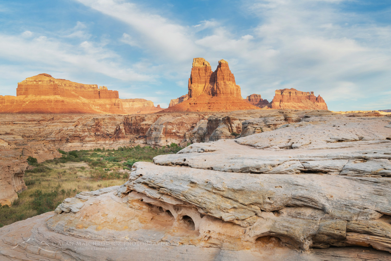 Eroded sandstone buttes. Glen Canyon National Recreation Area Utah #85072